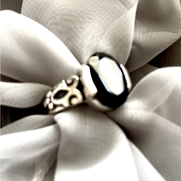 NOVICA Handmade Onyx Cocktail Ring – .925 Sterling Silver 'Black Jasmine' Statement Ring From India - View #12
